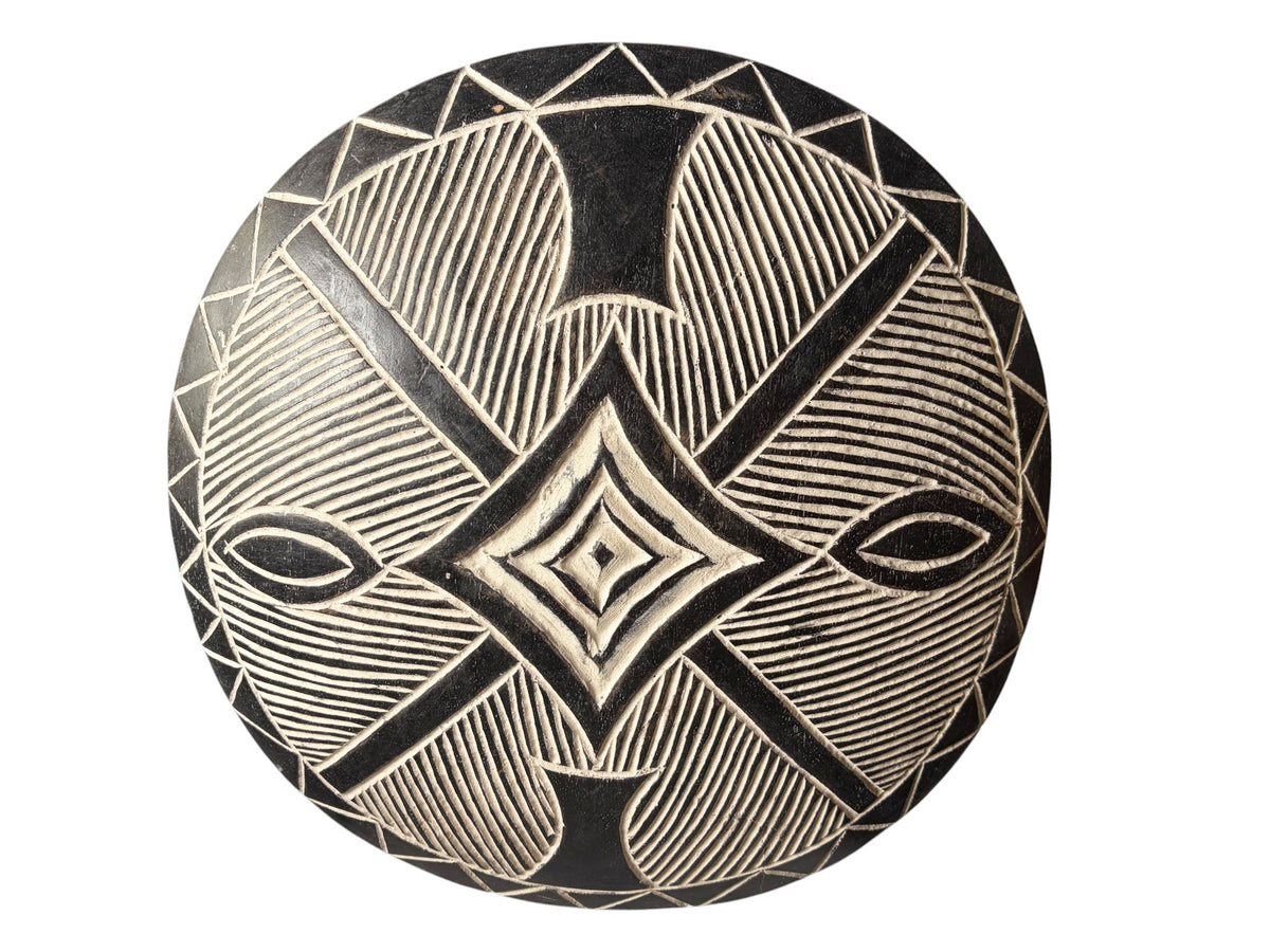 #1240 Vintage  African Bamileke Tribe Shield Cameroon 17.25 " D