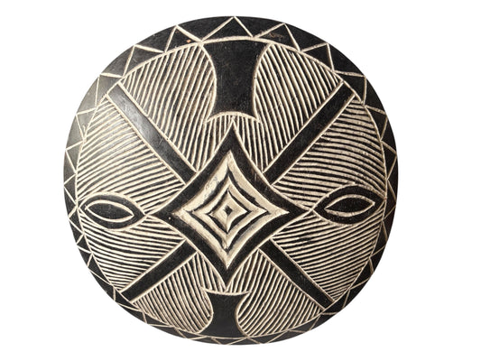 #1240 Vintage  African Bamileke Tribe Shield Cameroon 17.25 " D