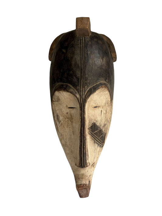 # 1219 Vintage  Fang Mask Elongated Face Gabon African Mask 20" H