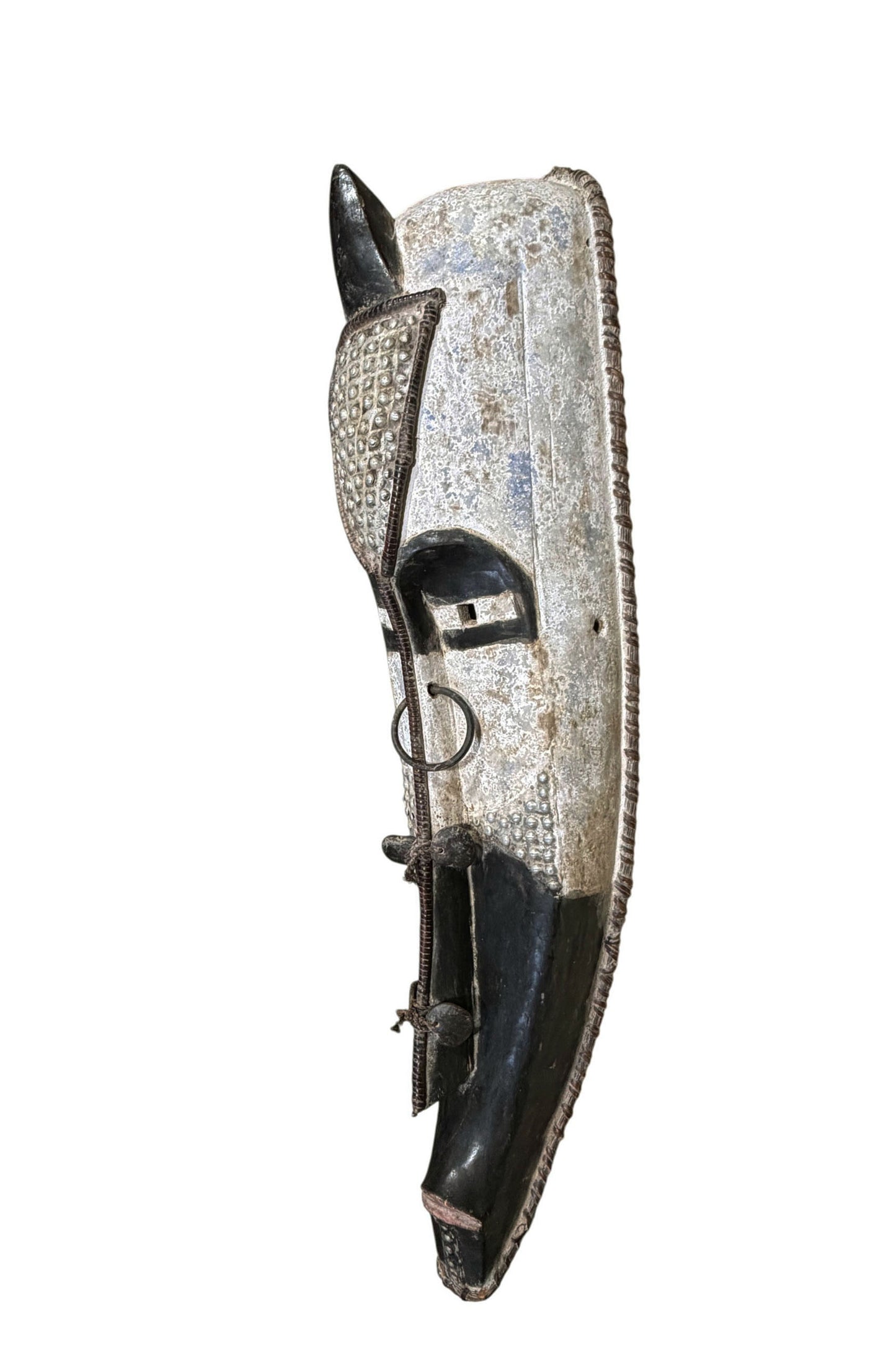 # 1212 Vintage Large  Fang Mask Elongated Face Gabon African Mask 48" H (