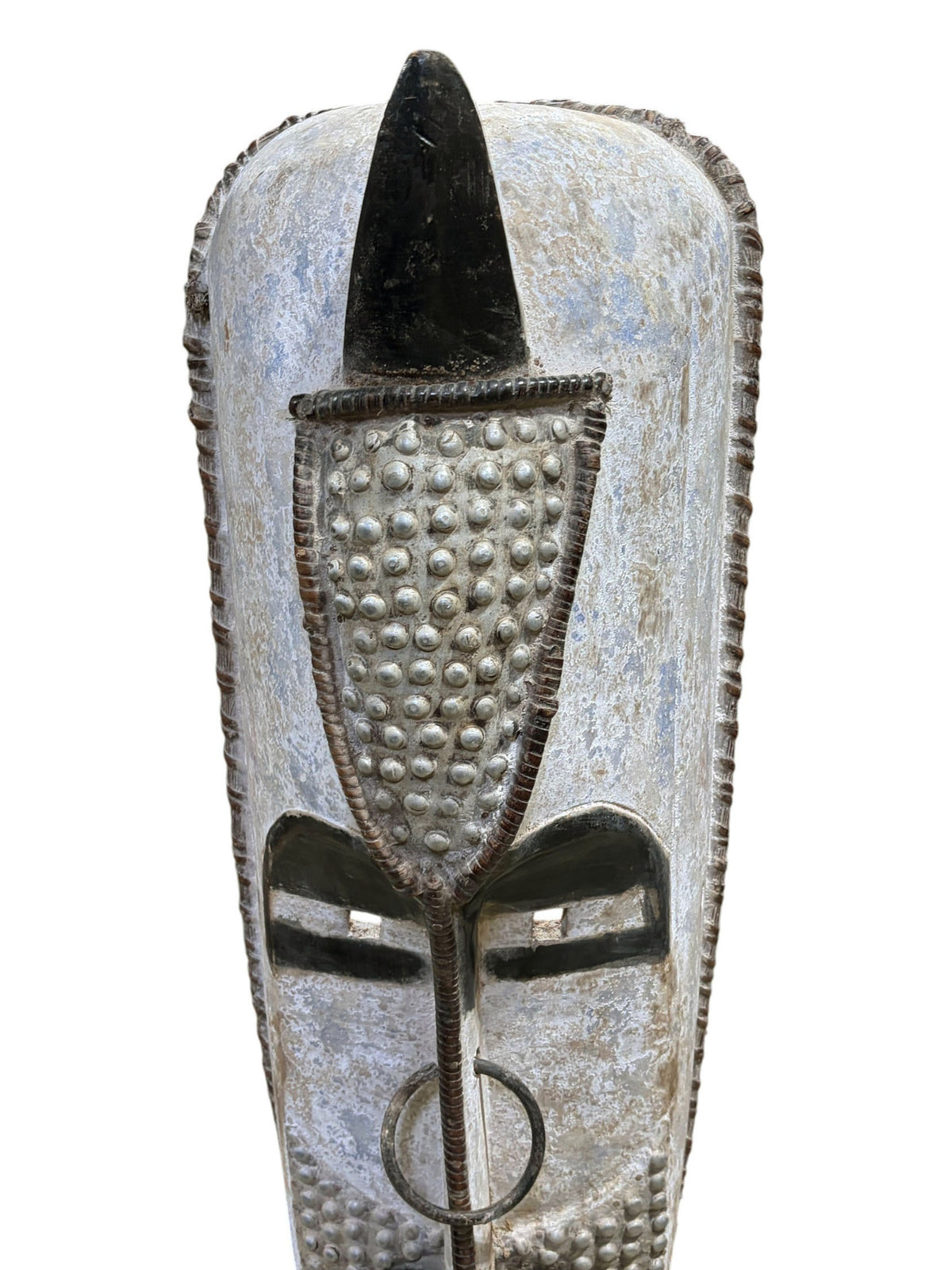# 1212 Vintage Large  Fang Mask Elongated Face Gabon African Mask 48" H (