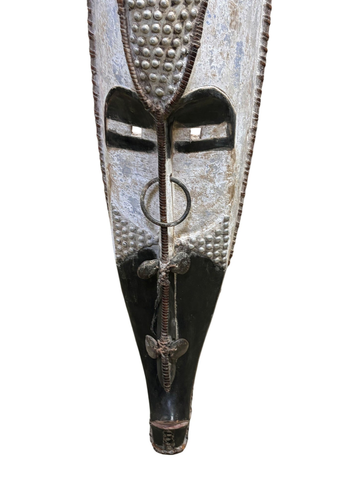 # 1212 Vintage Large  Fang Mask Elongated Face Gabon African Mask 48" H (