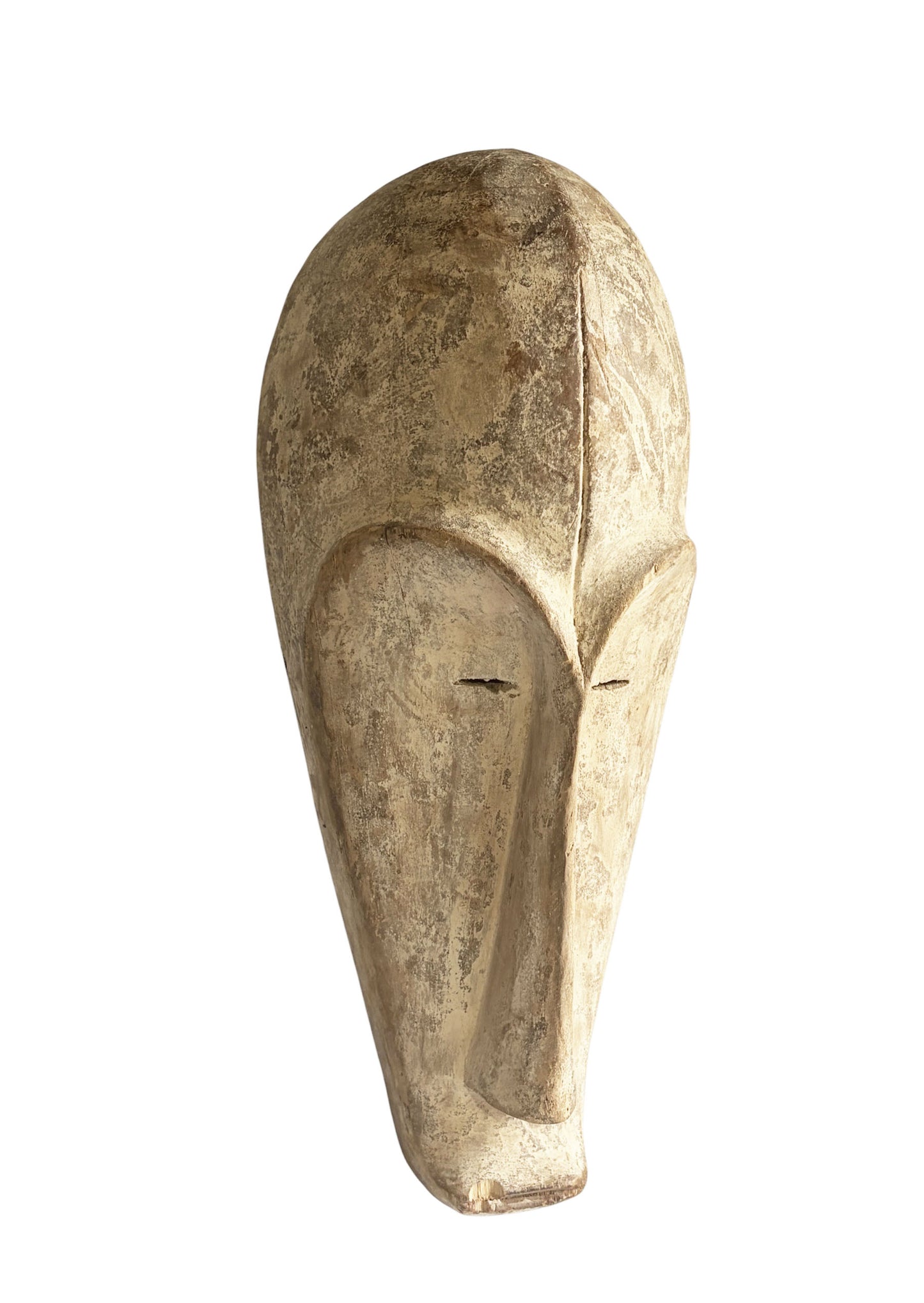 # 1221  Vintage  African Fang  Elongated Face  Wooden  Mask Gabon  19" H