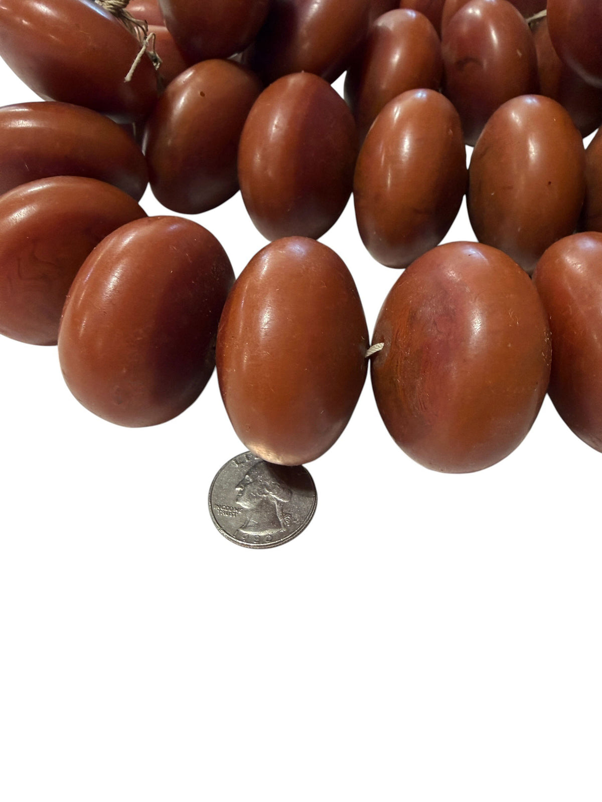 #1023 Vintage Jumbo  African Copal Amber Trade Beads Phenolic Resin 2" W