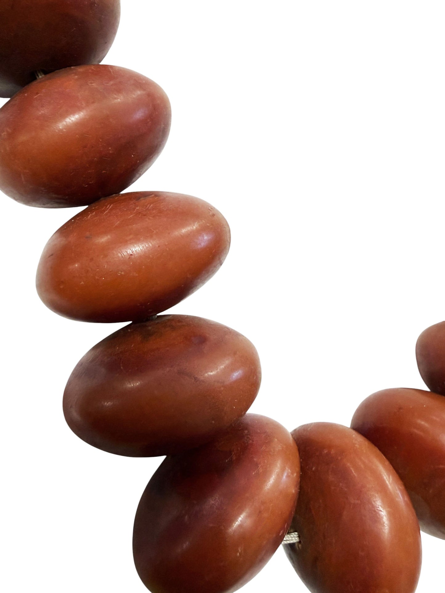 #1023 Vintage Jumbo  African Copal Amber Trade Beads Phenolic Resin 2" W