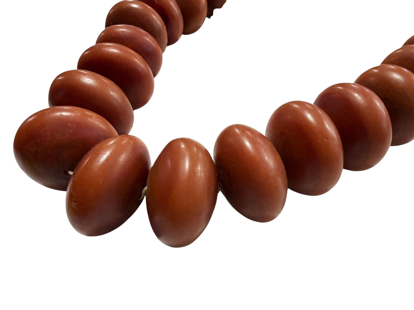#1023 Vintage Jumbo  African Copal Amber Trade Beads Phenolic Resin 2" W