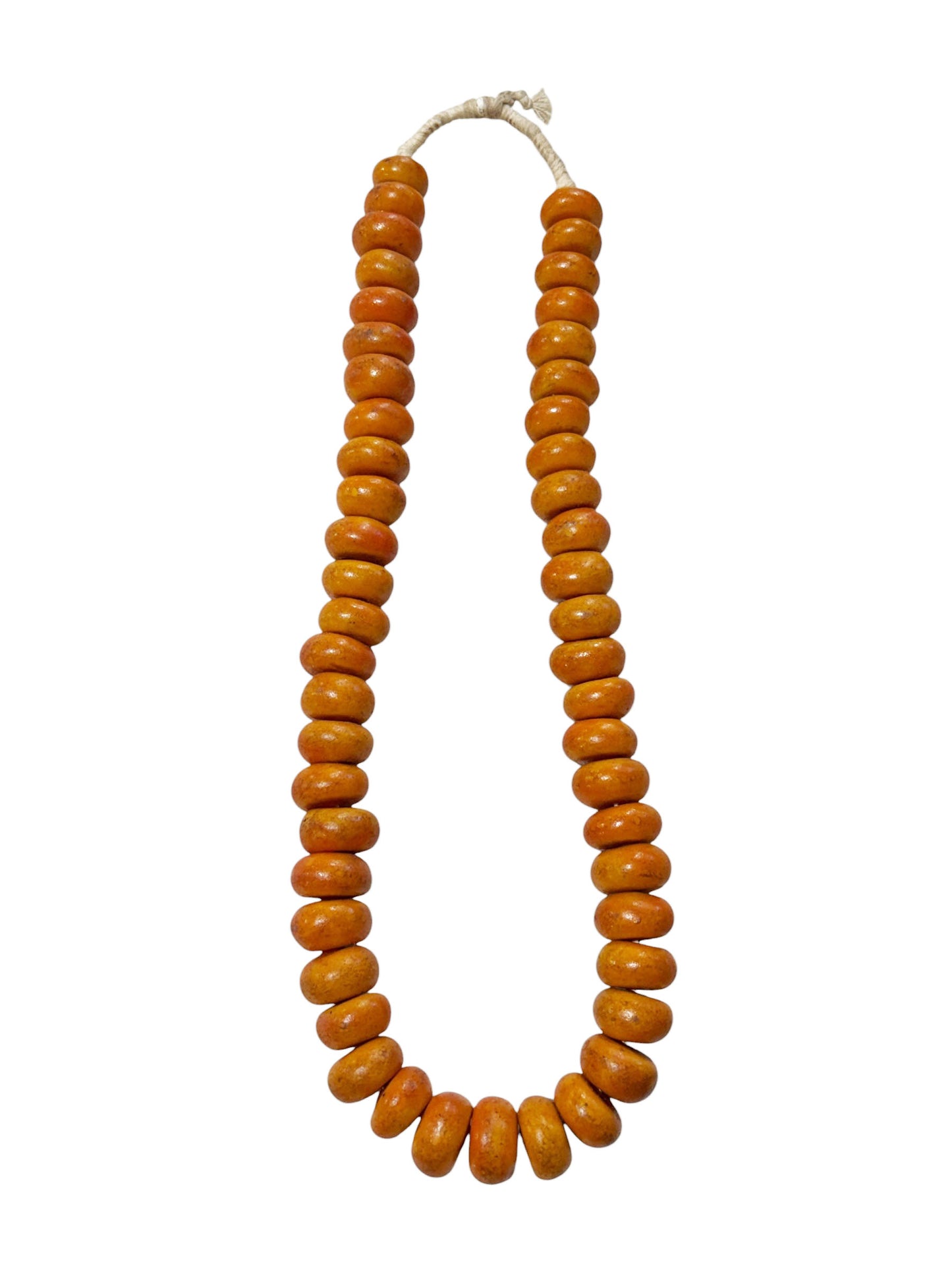 #1034  Vintage African Necklace/ Currency  50  Amber Beads Nigeria