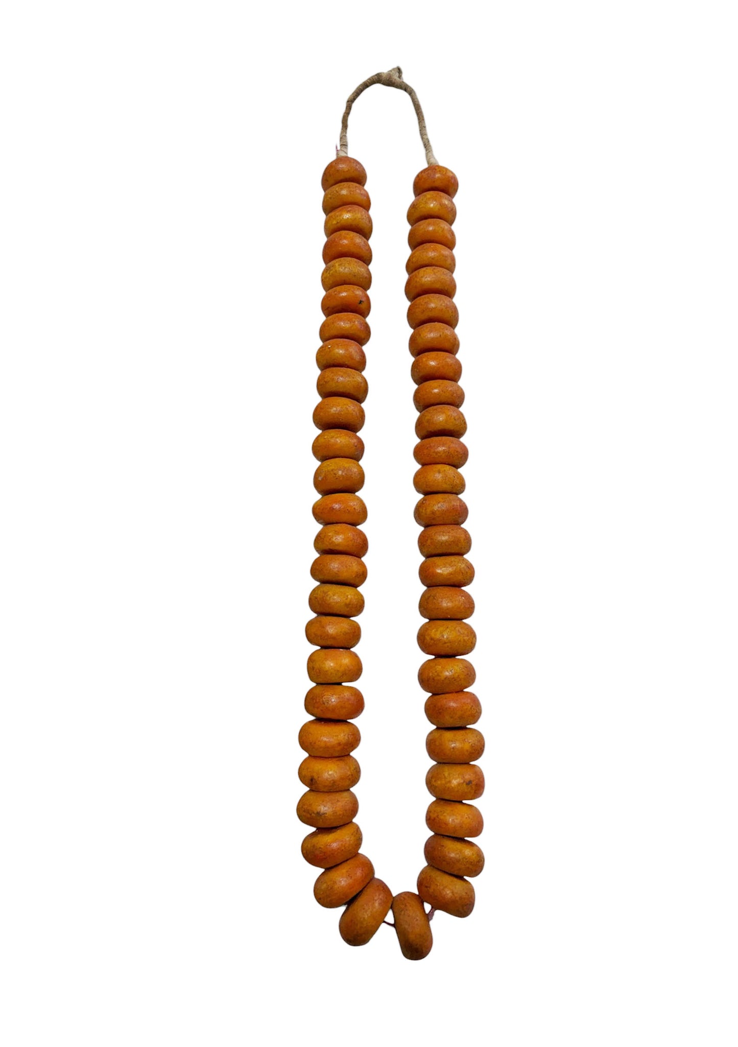 #1031 Vintage African Necklace/ Currency  50  Amber Beads Nigeria