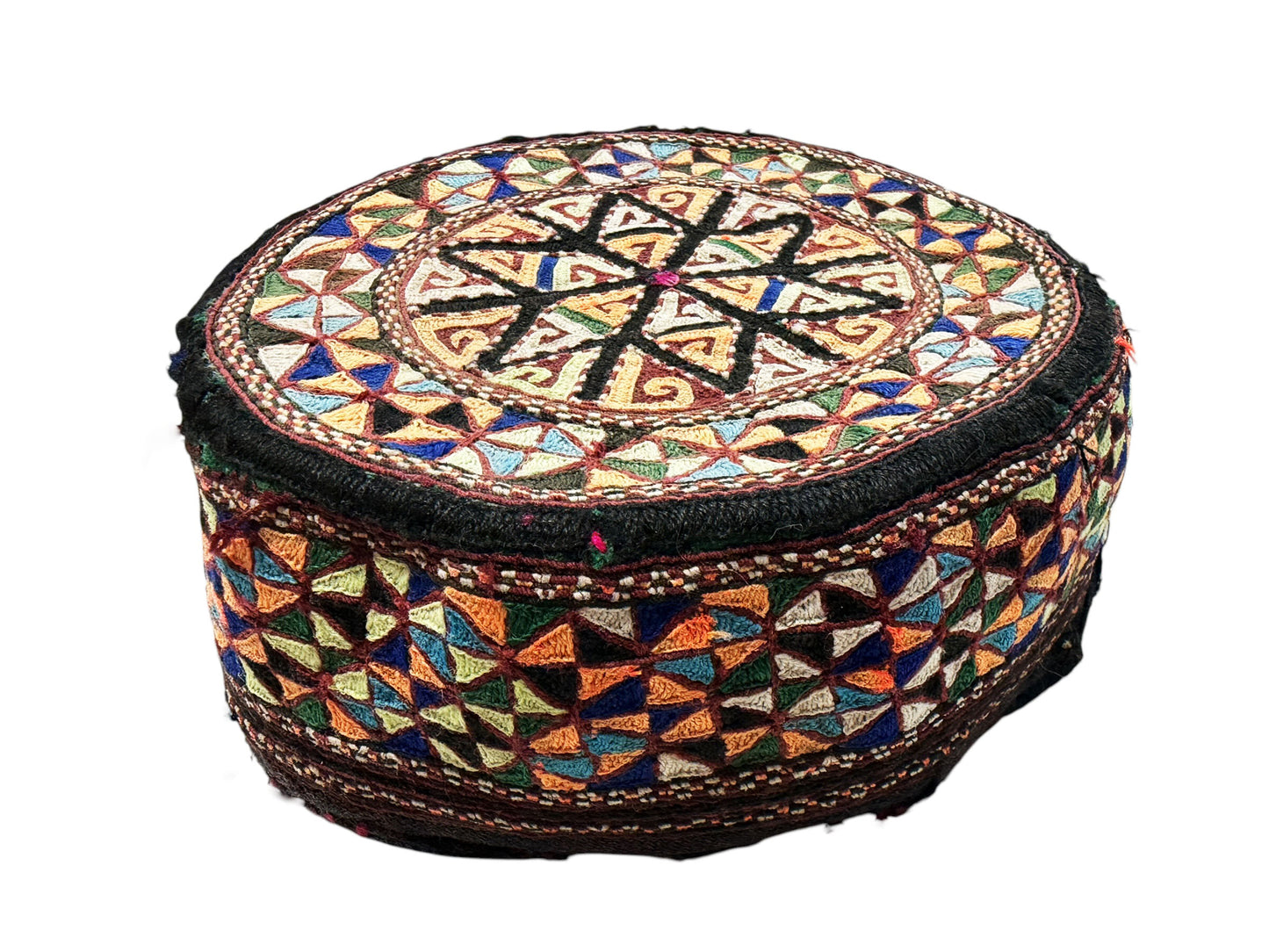 #690 Tribal mid-1900's Central Asian Hand made Afghan-Turkmen Cap