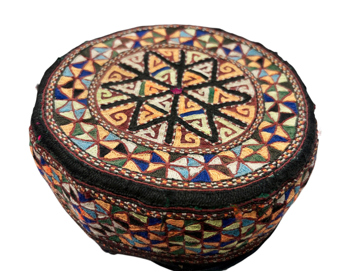 #690 Tribal mid-1900's Central Asian Hand made Afghan-Turkmen Cap
