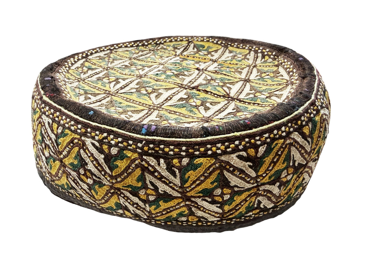 #691 Tribal mid-1900's Central Asian Hand made Afghan-Turkmen Cap