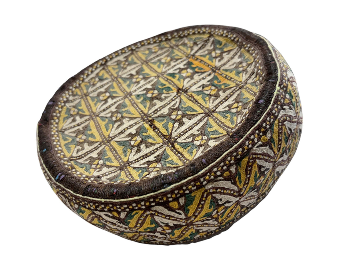 #691 Tribal mid-1900's Central Asian Hand made Afghan-Turkmen Cap