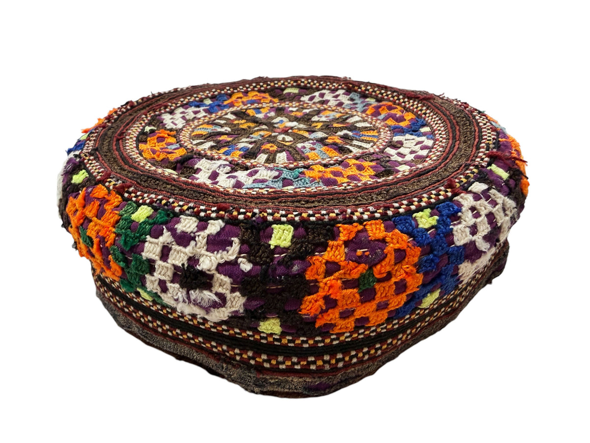 #692 Tribal mid-1900's Central Asian Hand made Afghan-Turkmen Cap