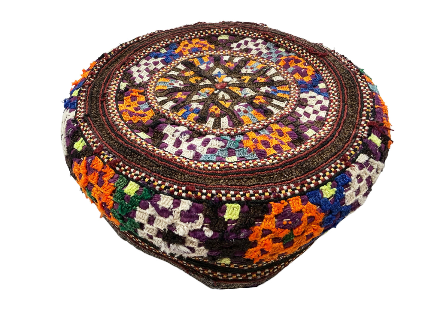 #692 Tribal mid-1900's Central Asian Hand made Afghan-Turkmen Cap