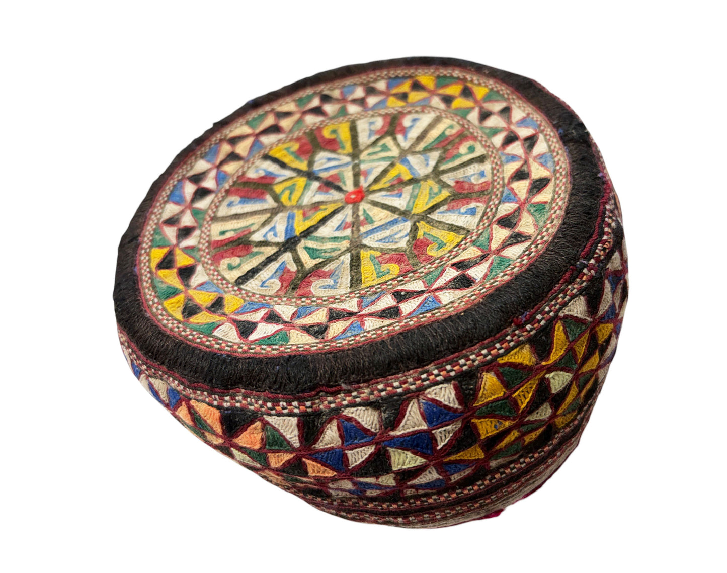 #693 Tribal mid-1900's Central Asian Hand made Afghan-Turkmen Cap