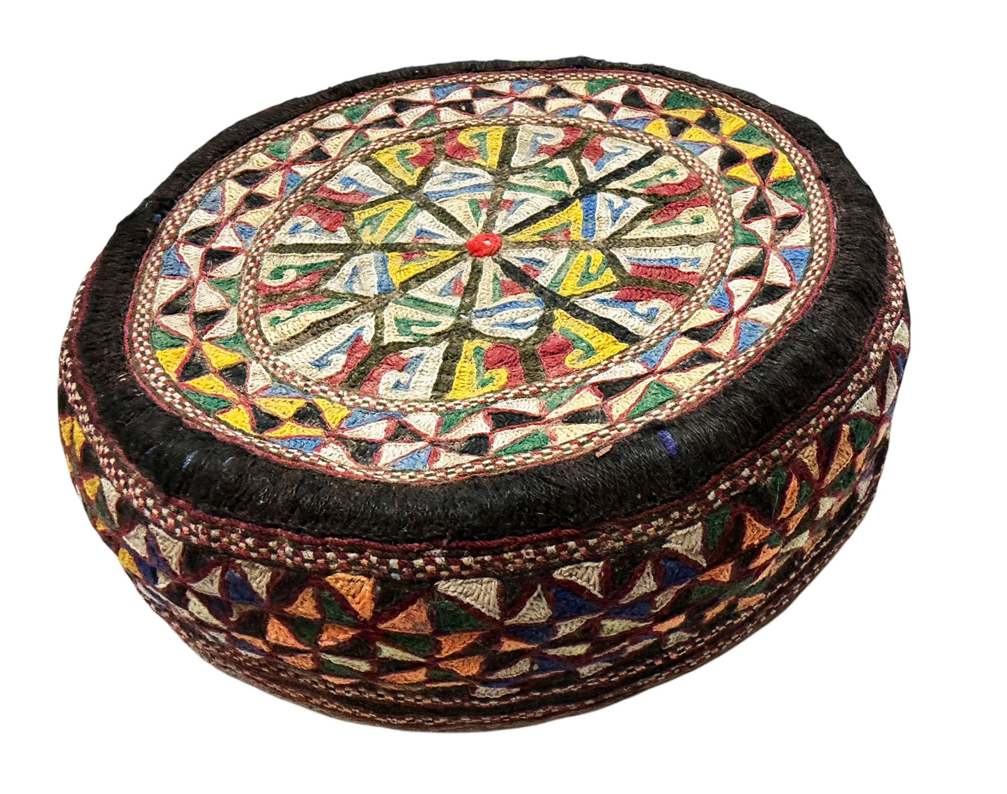 #693 Tribal mid-1900's Central Asian Hand made Afghan-Turkmen Cap