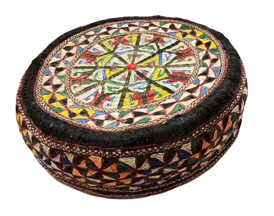 #693 Tribal mid-1900's Central Asian Hand made Afghan-Turkmen Cap