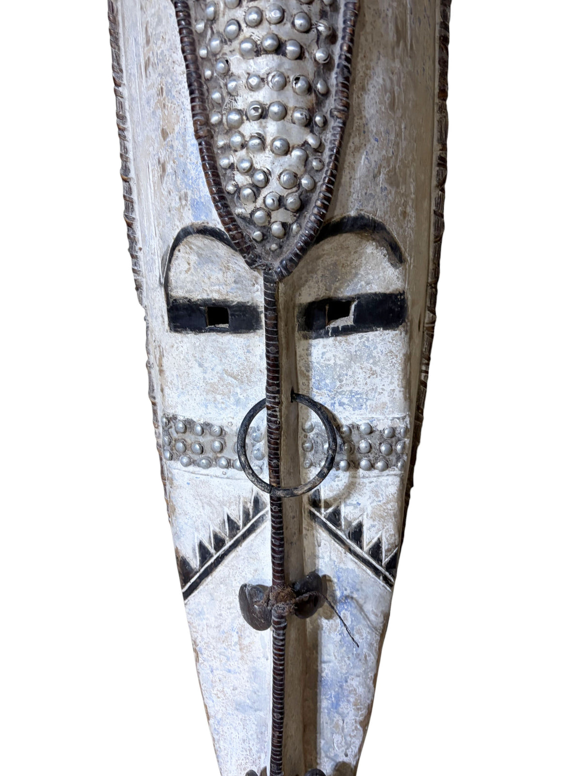 # 1213 Vintage Large  Fang Mask Elongated Face Gabon African Mask 48" H