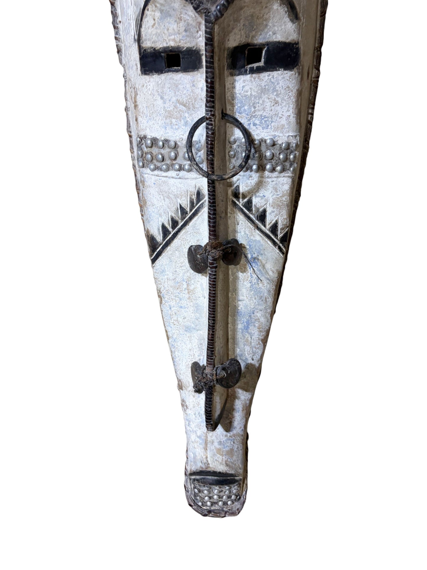 # 1213 Vintage Large  Fang Mask Elongated Face Gabon African Mask 48" H