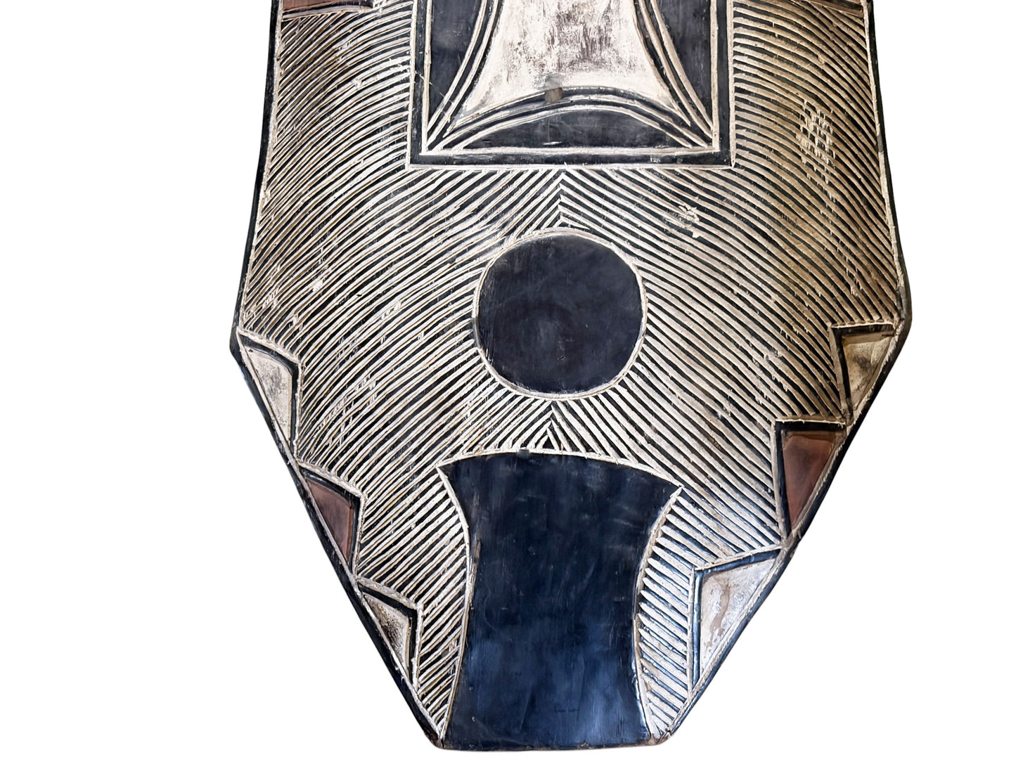 #1236 Large Vintage  African Bamileke Tribe Shield Cameroon 41" H