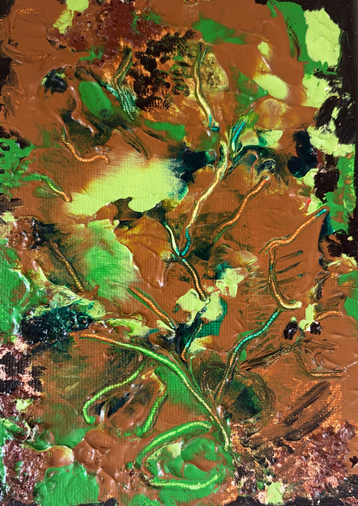 #109 Pair of Acrylic Paintings on canvas 7" by 5" Titled le Printemps" Spring  by YJR
