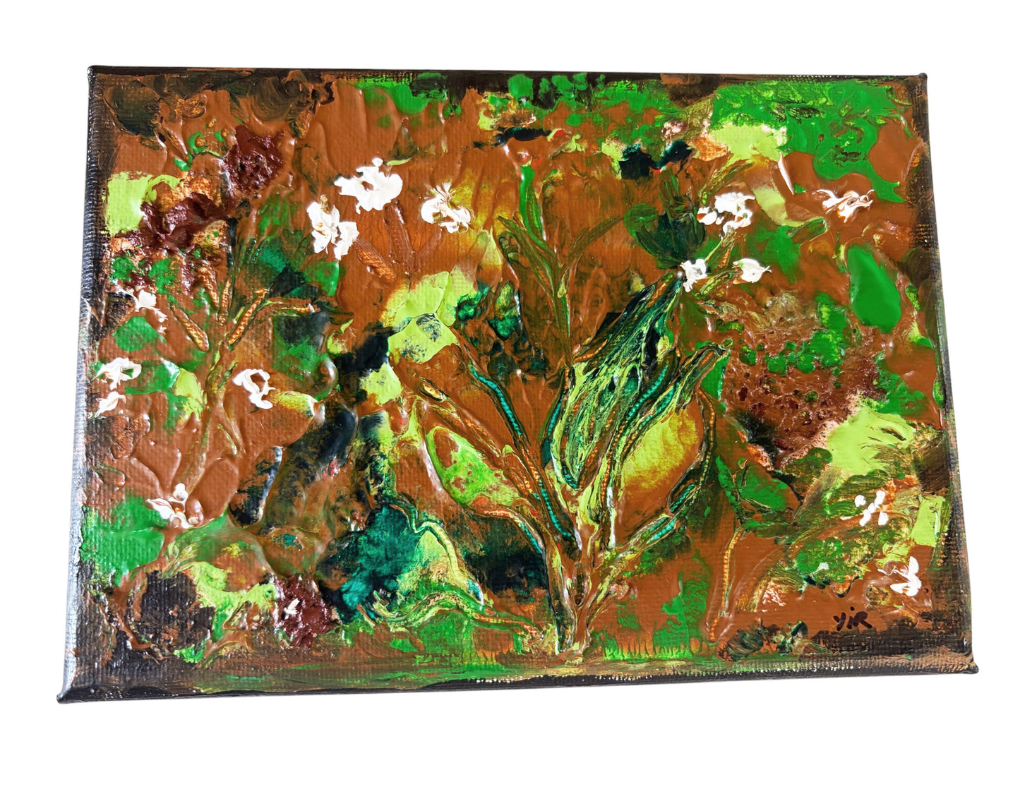 #109 Pair of Acrylic Paintings on canvas 7" by 5" Titled le Printemps" Spring  by YJR