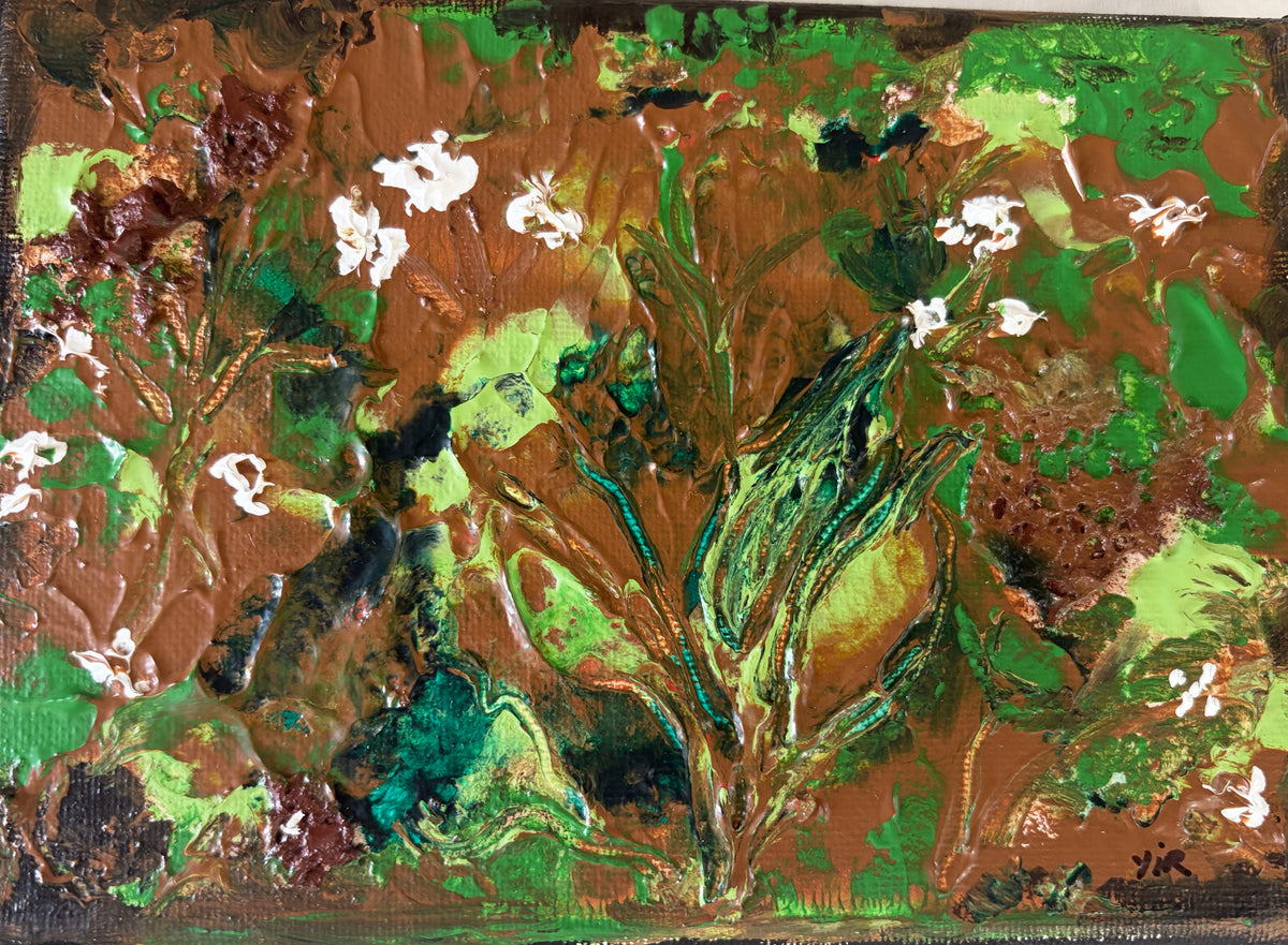 #109 Pair of Acrylic Paintings on canvas 7" by 5" Titled le Printemps" Spring  by YJR