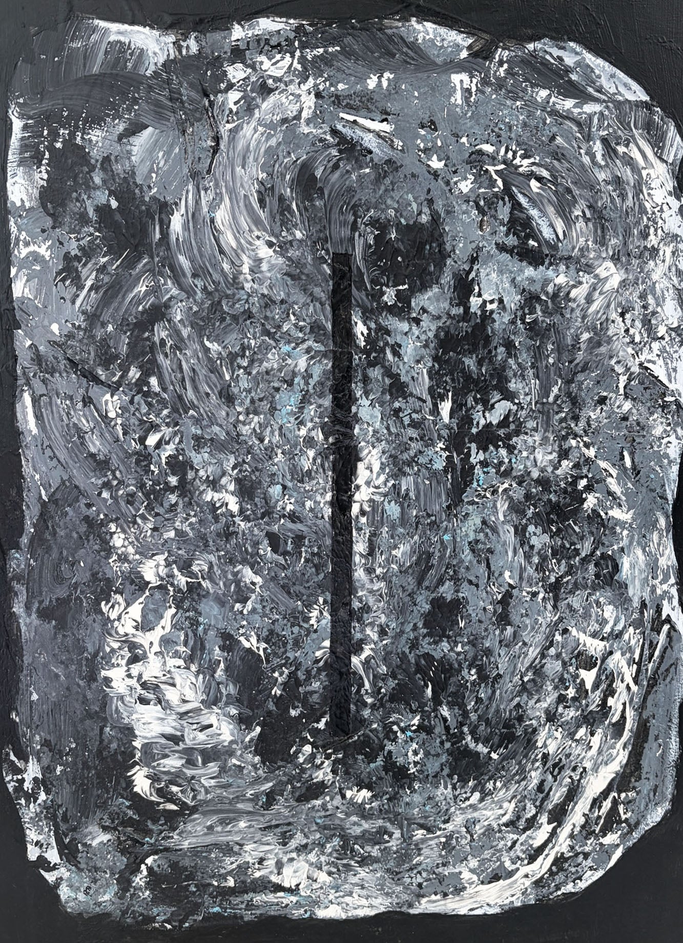 #110 Acrylic Abstract  on Masonite titled "Porte des étoiles" Stargate 24" H by YJR