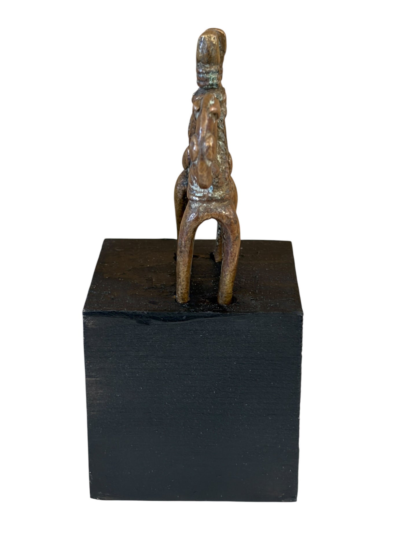 #955  Superb vintage African Dogon Bronze Horseman Cast Handmade Mali 4.5" H