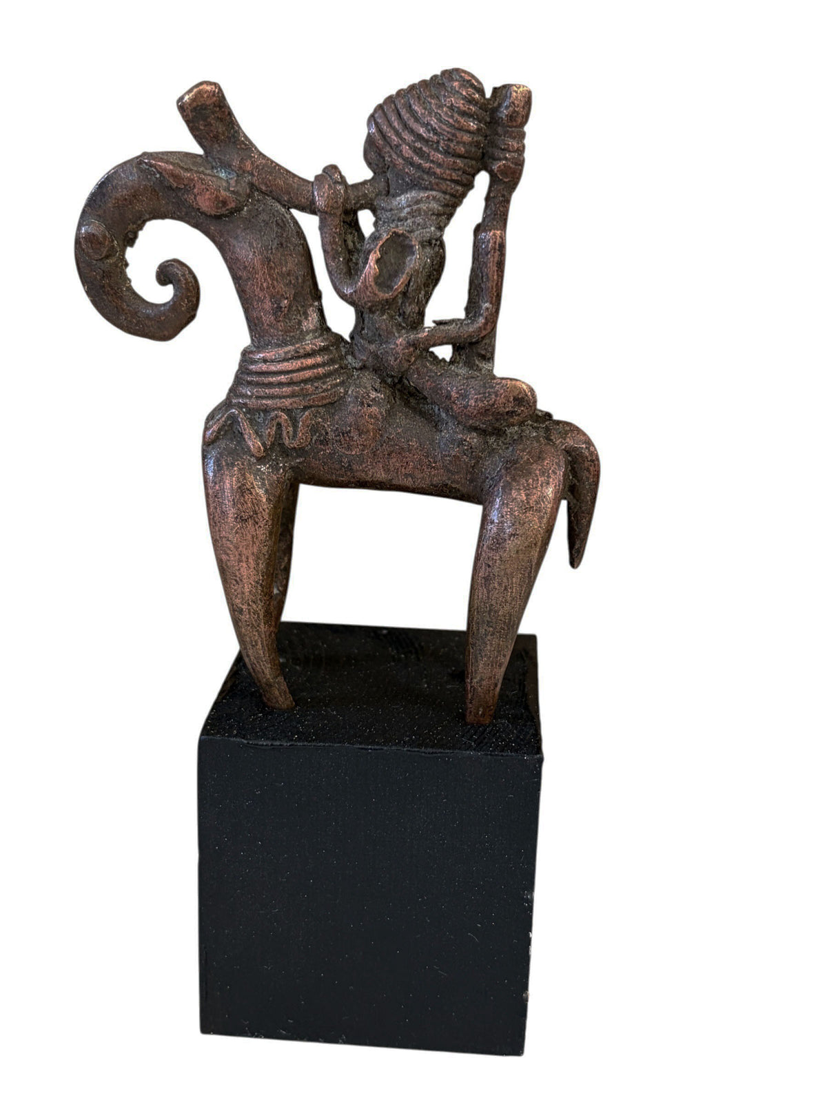 #991 Superb African Dogon Bronze Horseman Cast Handmade Mali 5.75"H