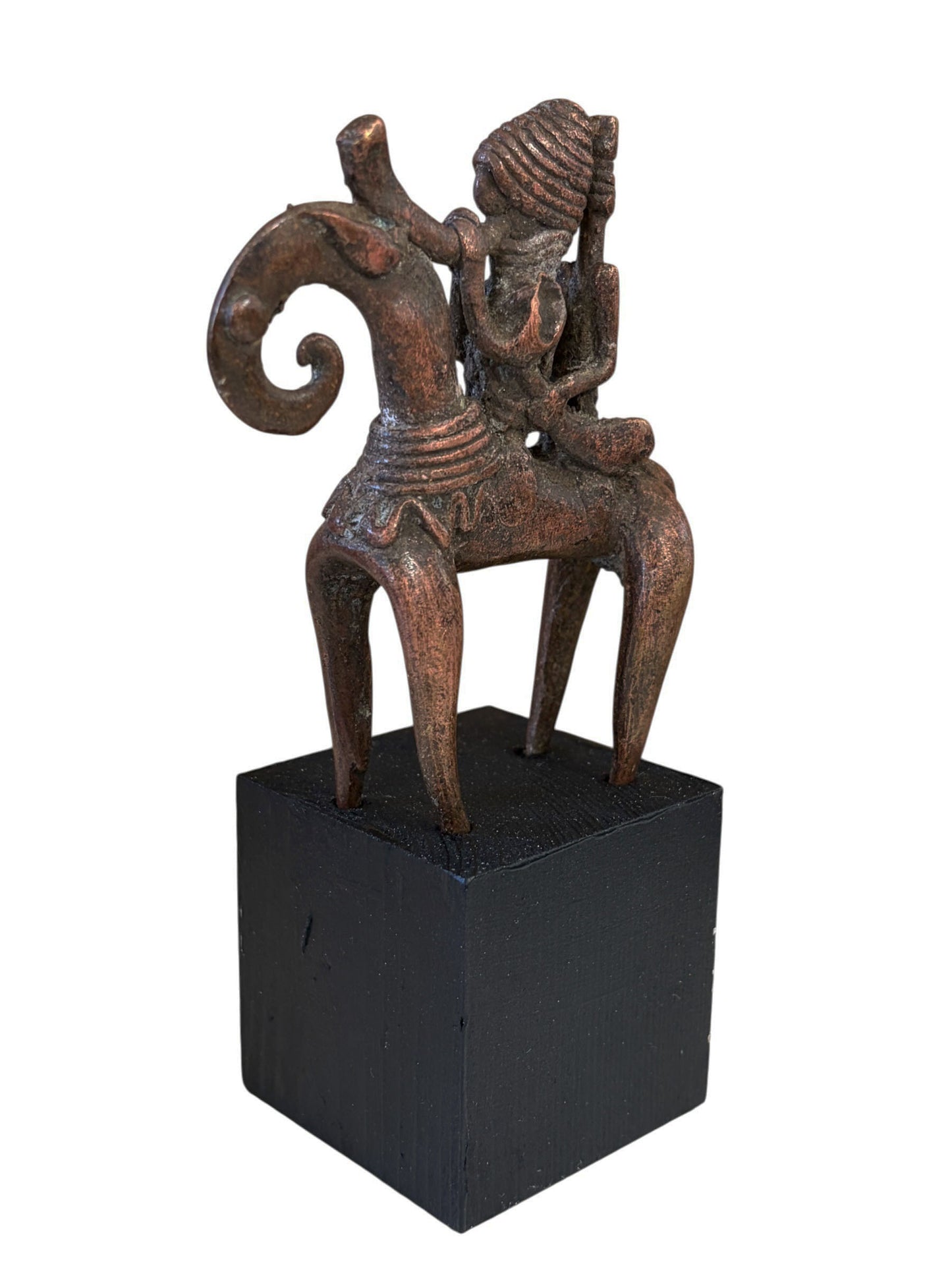 #991 Superb African Dogon Bronze Horseman Cast Handmade Mali 5.75"H