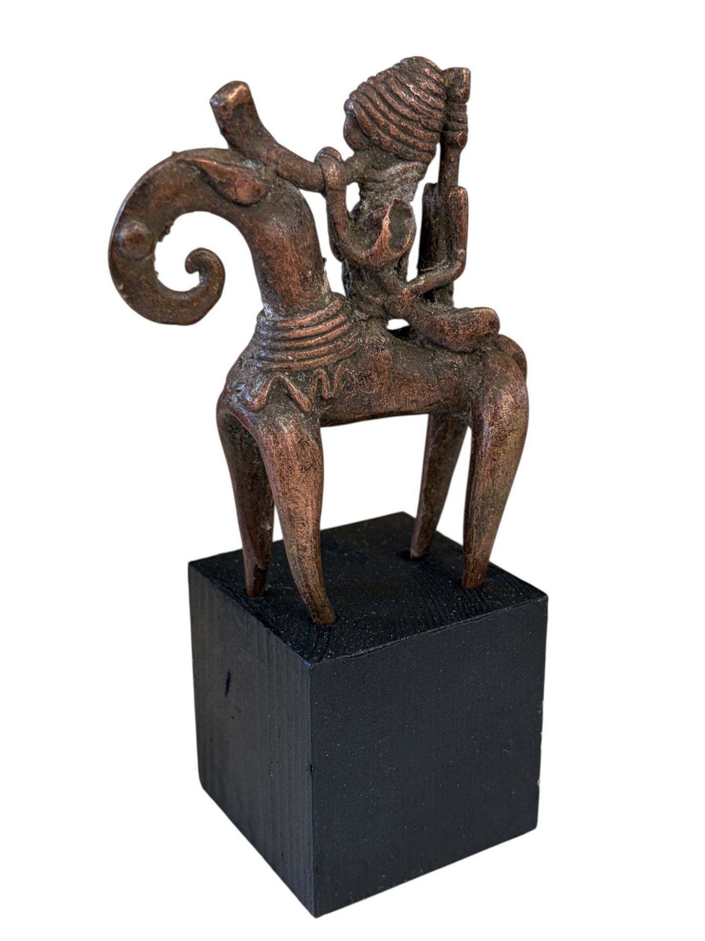 #991 Superb African Dogon Bronze Horseman Cast Handmade Mali 5.75"H