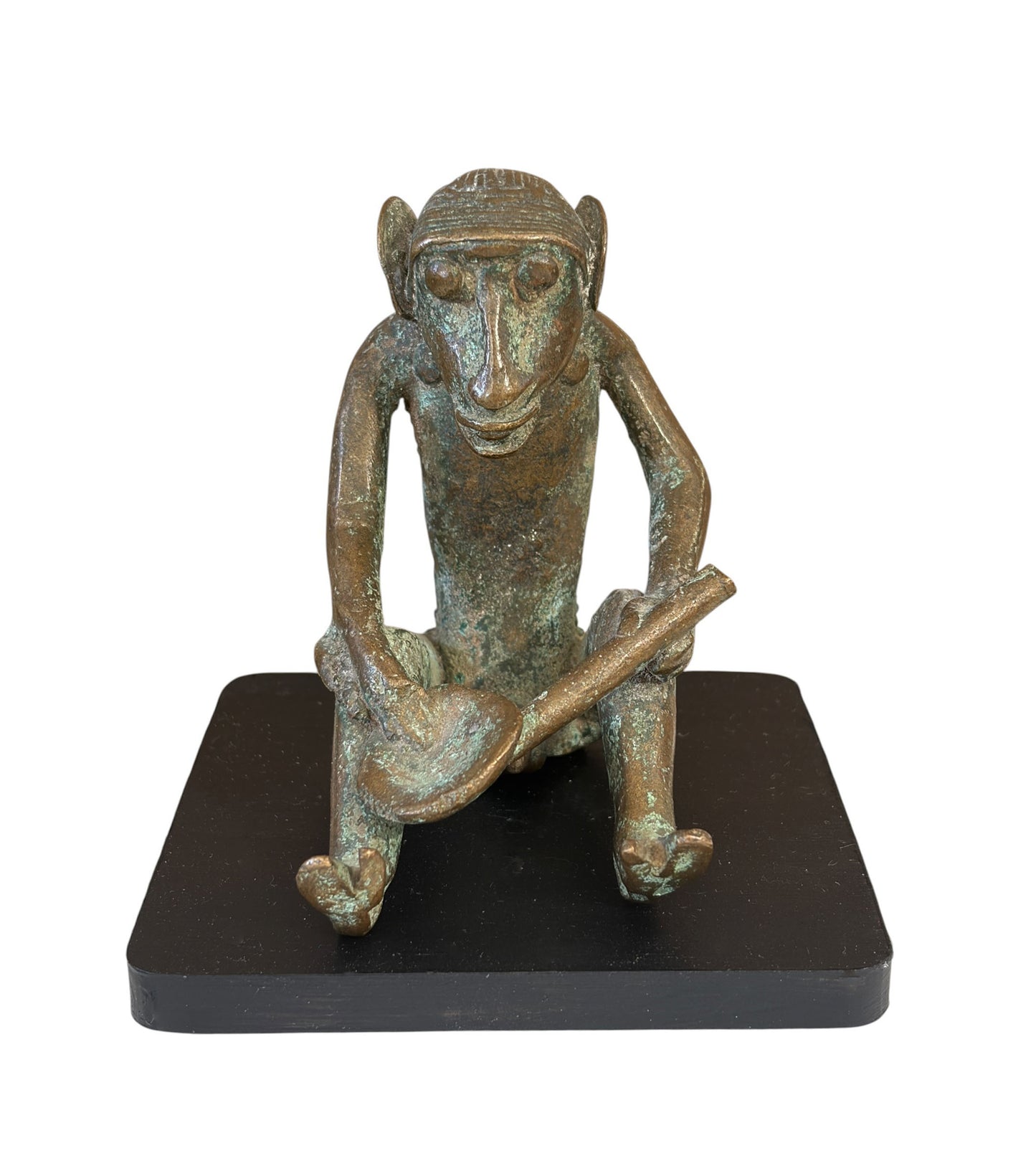 #711 Vintage African Ashanti Akan Bronze Sculpture  Of a MONKEY I Coast  4"H W/Stand