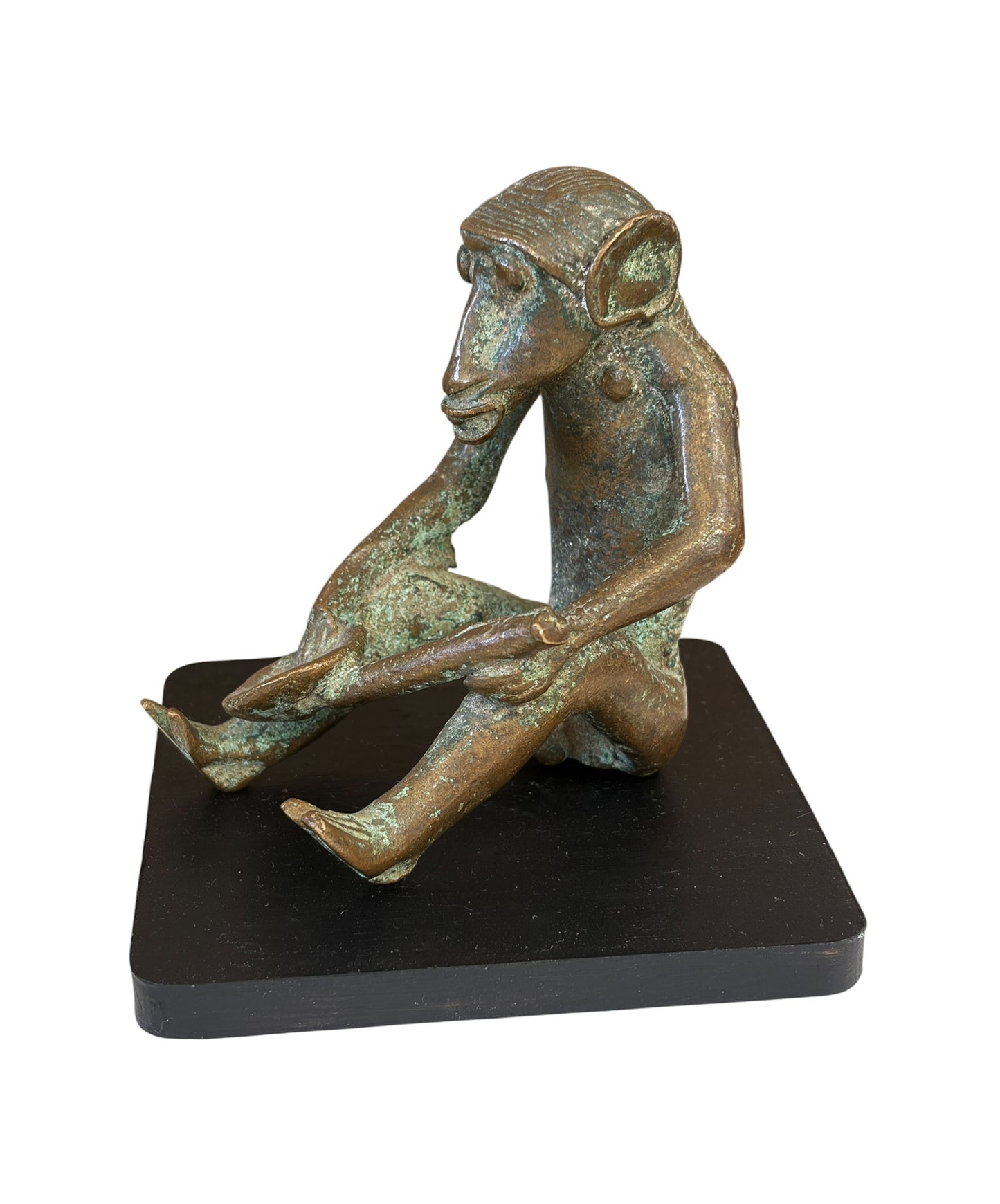 #711 Vintage African Ashanti Akan Bronze Sculpture  Of a MONKEY I Coast  4"H W/Stand