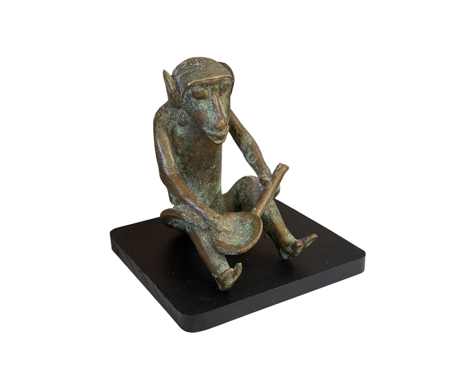 #711 Vintage African Ashanti Akan Bronze Sculpture  Of a MONKEY I Coast  4"H W/Stand