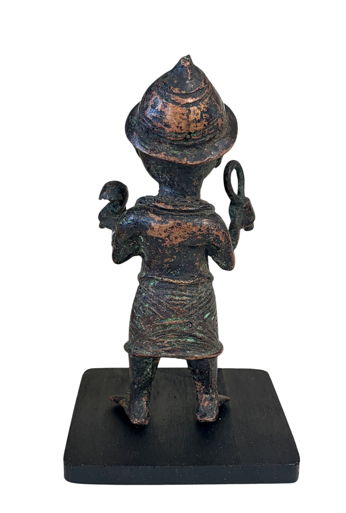 #5069 Vintage Benin Bronze Oba King Soldier Nigeria African 6.75 " H