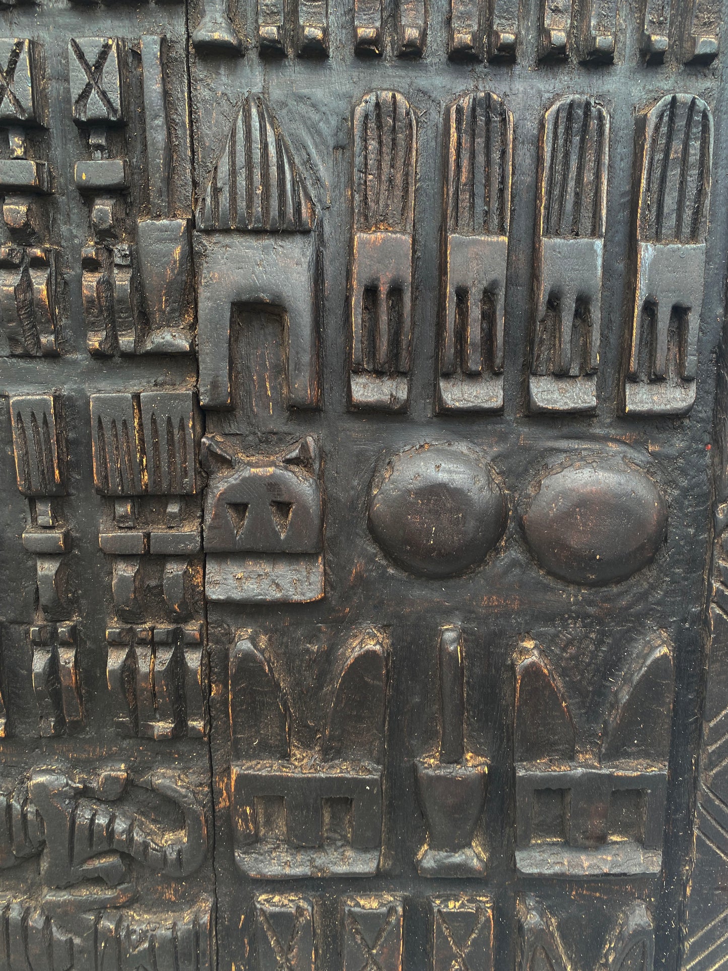 #6832 Vintage Granary Dogon Door w/Nomoo Ancestors  Mali African 42.5" H