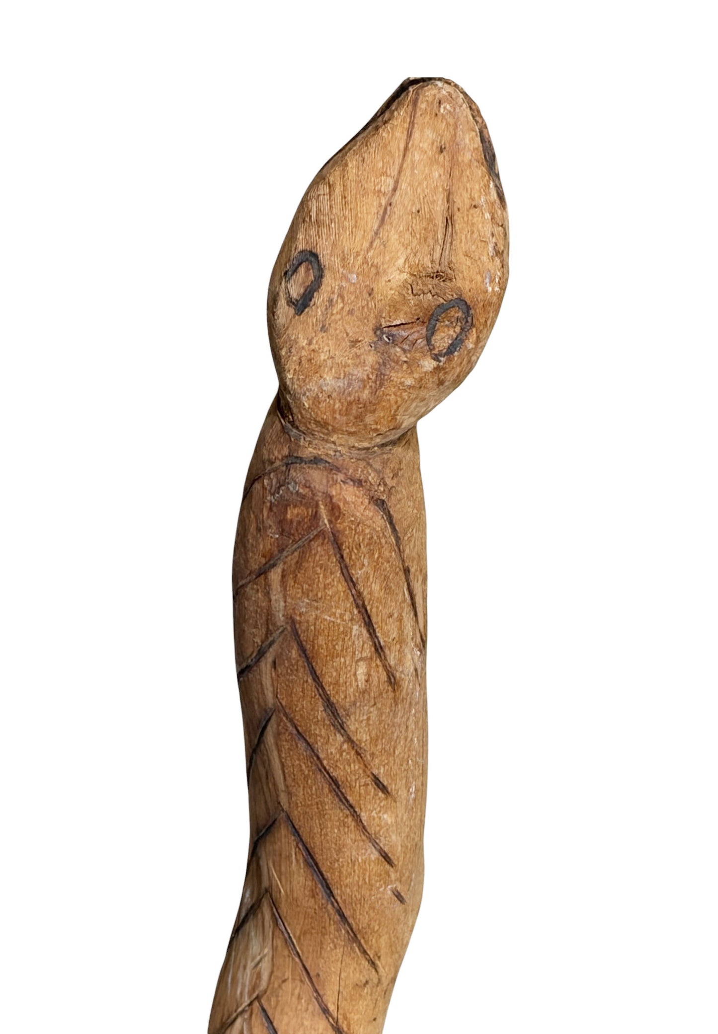 #1259 Vintage Tribal Naturalistic Carved LG Snake Papua New Guinea 49.5" W