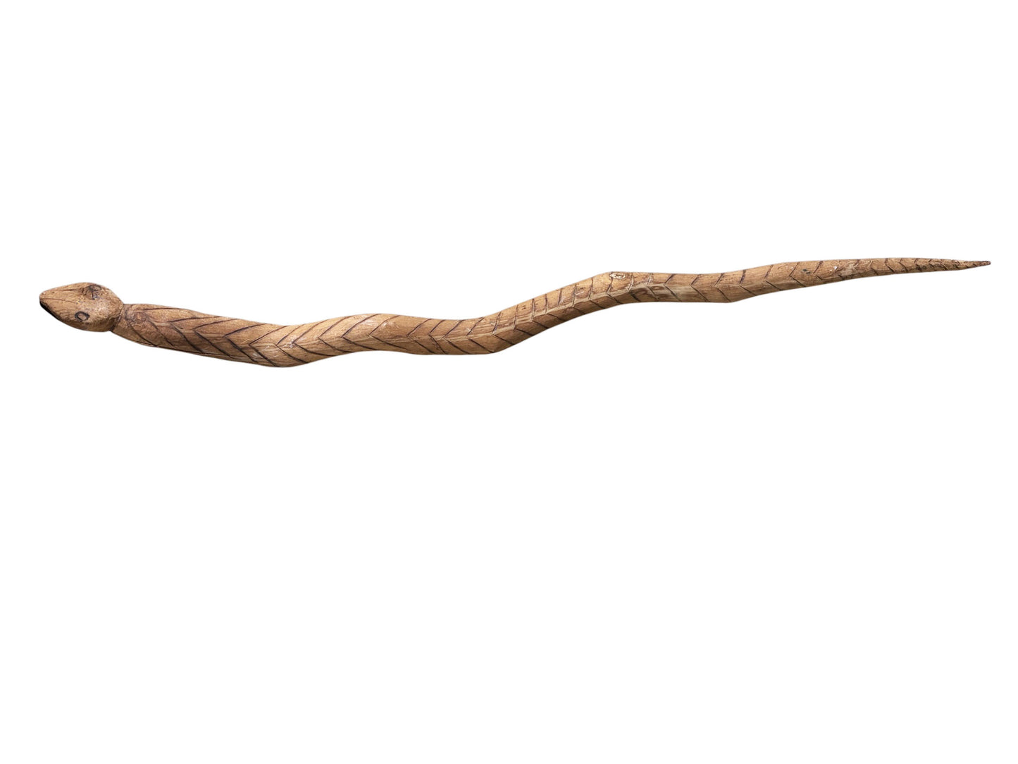 #1259 Vintage Tribal Naturalistic Carved LG Snake Papua New Guinea 49.5" W