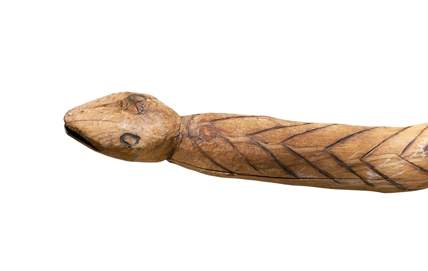 #1259 Vintage Tribal Naturalistic Carved LG Snake Papua New Guinea 49.5" W