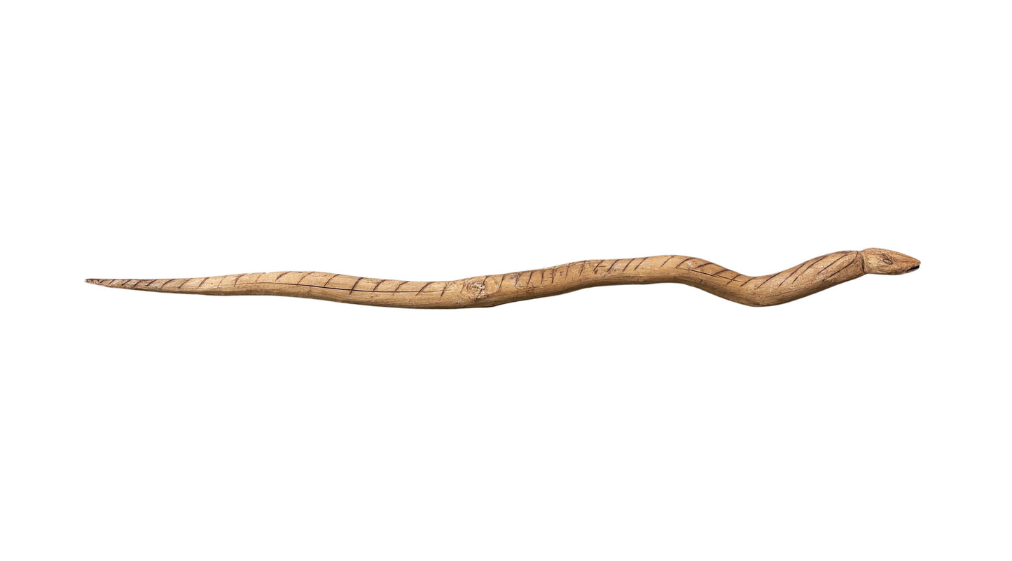 #1259 Vintage Tribal Naturalistic Carved LG Snake Papua New Guinea 49.5" W