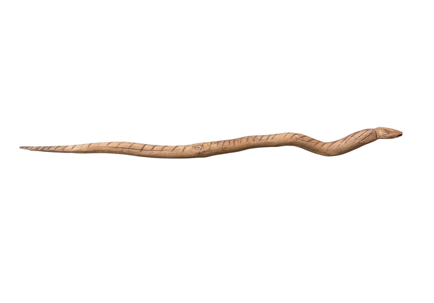 #1259 Vintage Tribal Naturalistic Carved LG Snake Papua New Guinea 49.5" W