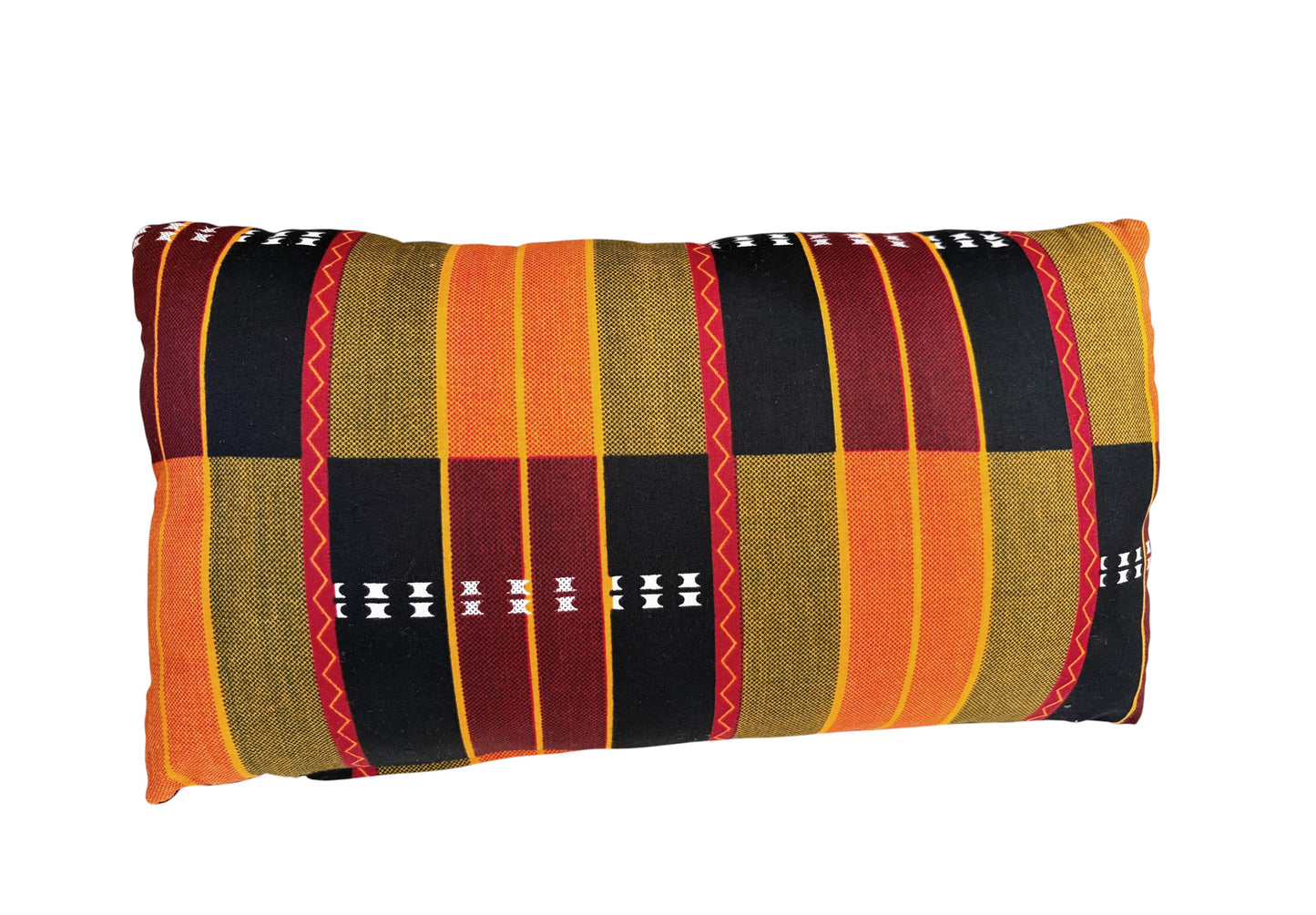 #100 African kente Cloth Throw Lumbar Pillow  17" W
