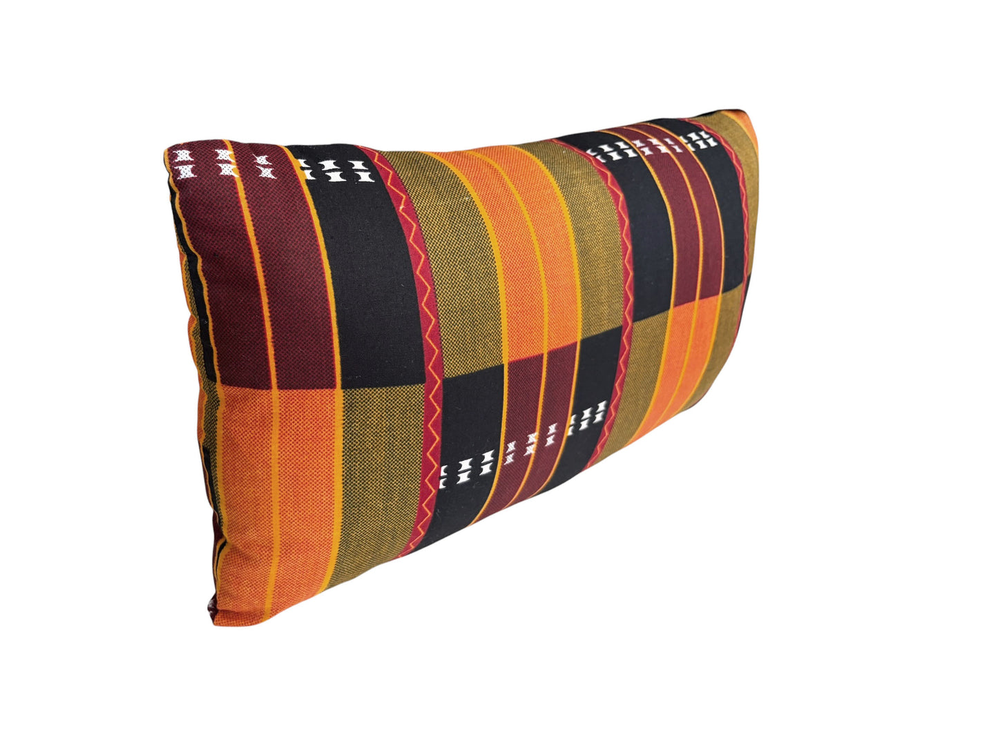 #100 African kente Cloth Throw Lumbar Pillow  17" W