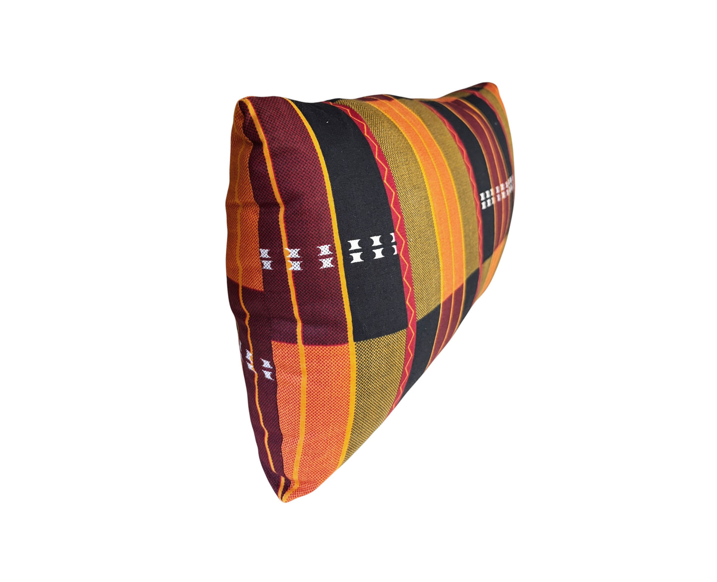 #100 African kente Cloth Throw Lumbar Pillow  17" W