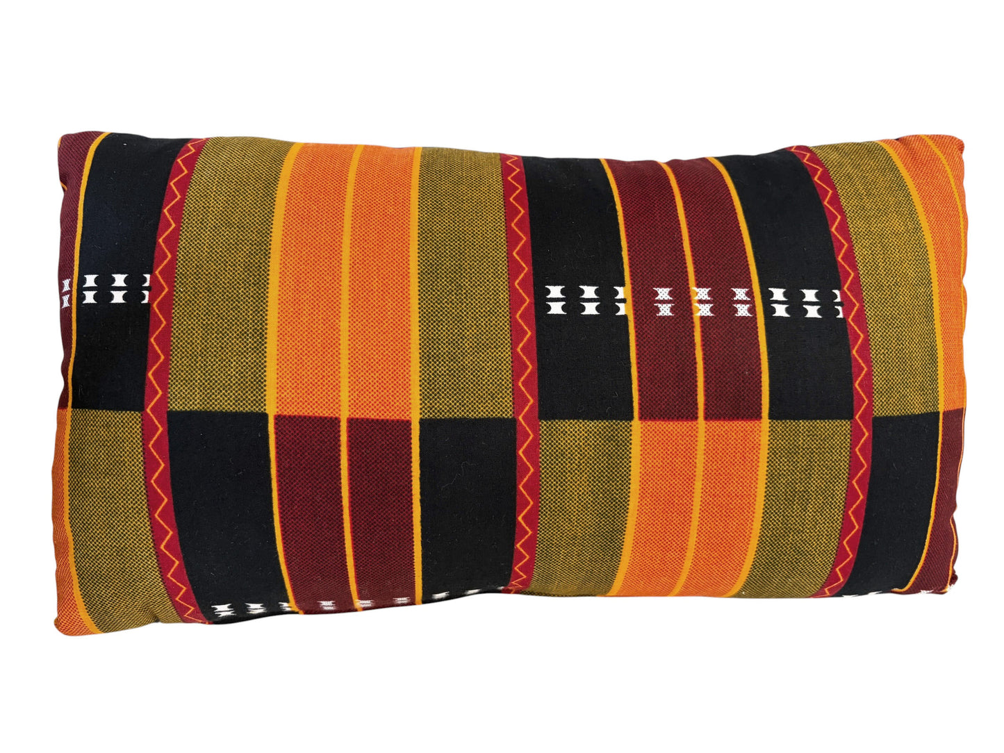 #100 African kente Cloth Throw Lumbar Pillow  17" W