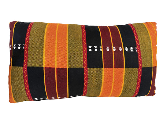 #100 African kente Cloth Throw Lumbar Pillow  17" W