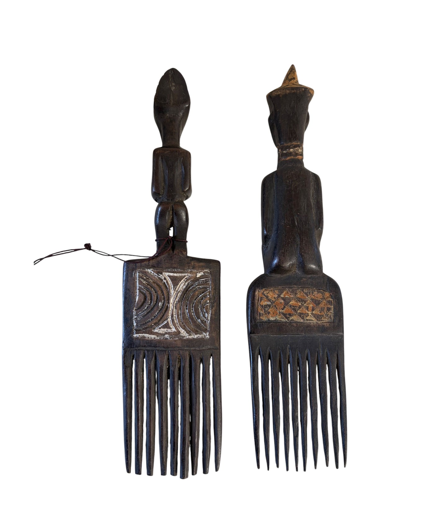 vintage Hemba Wedding Combs w/ Couple Figures Congo S/2 10" H