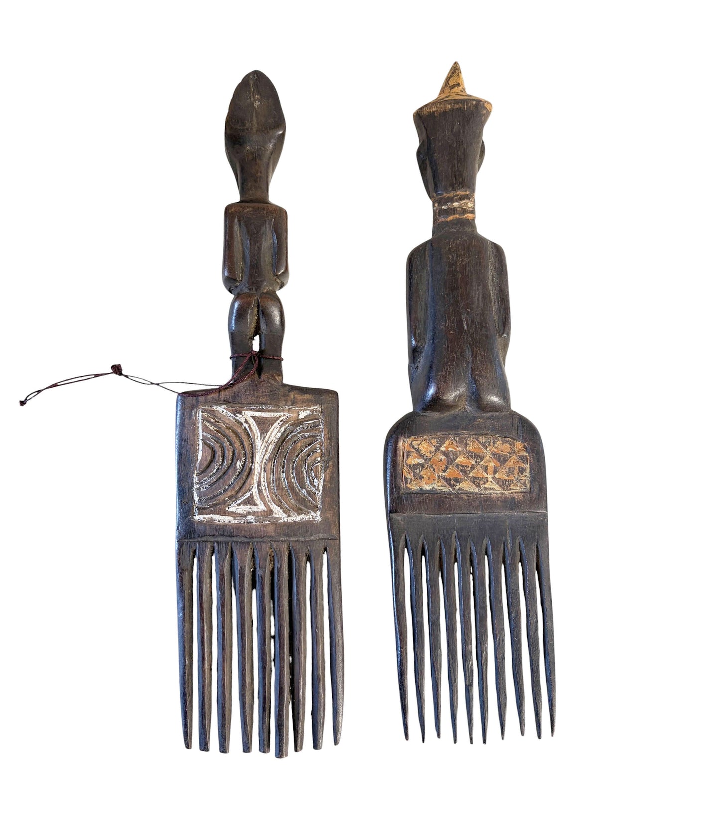 vintage Hemba Wedding Combs w/ Couple Figures Congo S/2 10" H