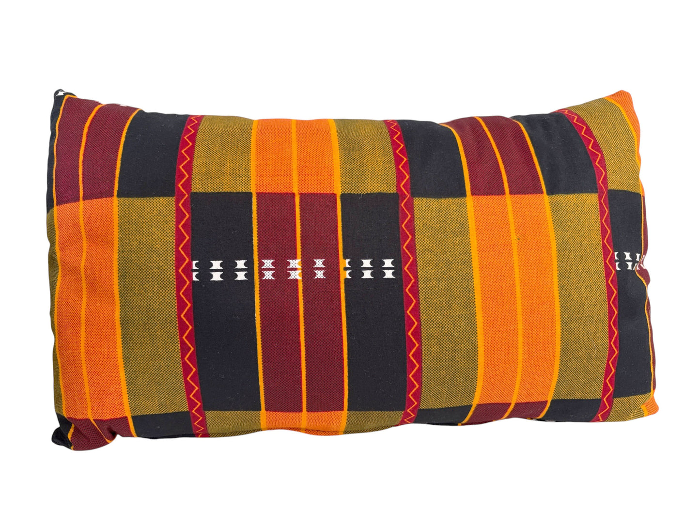 #101 African kente Cloth Throw Lumbar Pillow  18" W